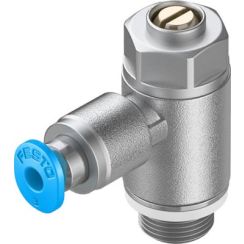 Flow Control Valve, Port Mounted, G1/8 Thread, 3mm OD Tubing, Recessed Adjustment Screw